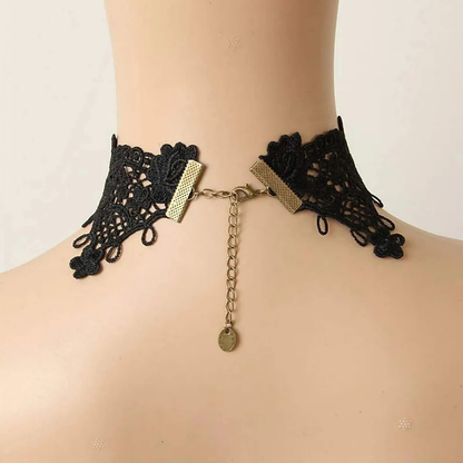 Gothic Lace Choker and Earrings