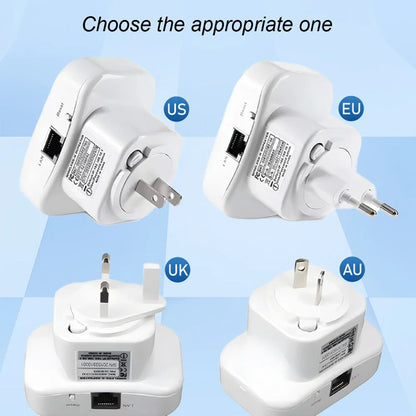WiFi Repeater Range Extender – Boost Wireless Signal, Improve Internet Speed & Coverage, Easy Setup for Home or Office
