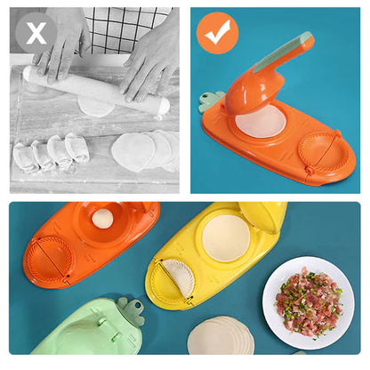 2 in 1 Dumpling Maker – Dough Press and Stuffing Tool for Easy Homemade Dumplings, Ravioli, Pastries