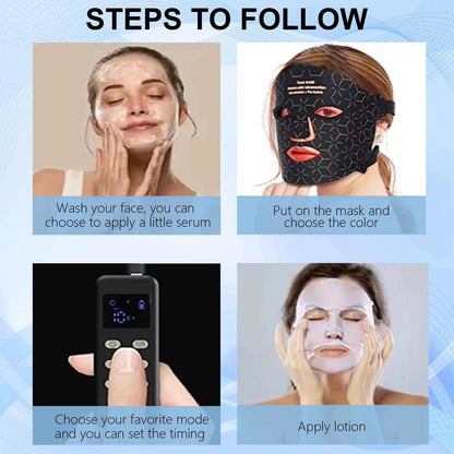 LED Red Light Therapy Mask, Wireless Face Mask with 630nm and 850nm Light