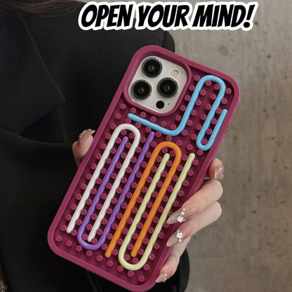 Stress-Relief Phone Case – Soft Silicone Fidget Cover with Bubble Pop Design for iPhone/Android