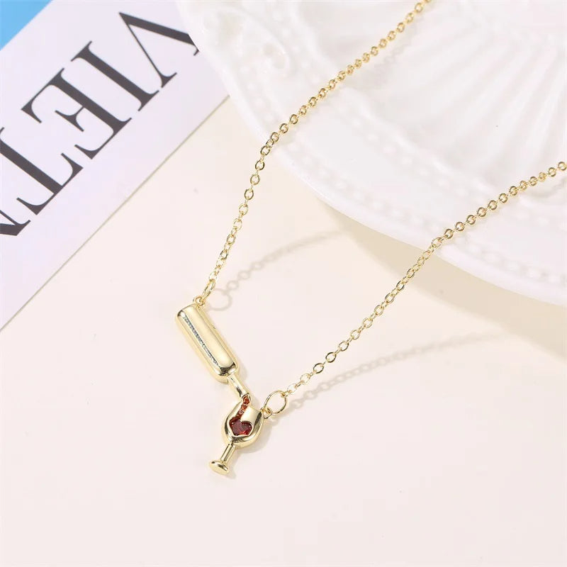 Wine Bottle Necklace – Unique Wine Lover Jewelry, Creative Gift for Women & Men