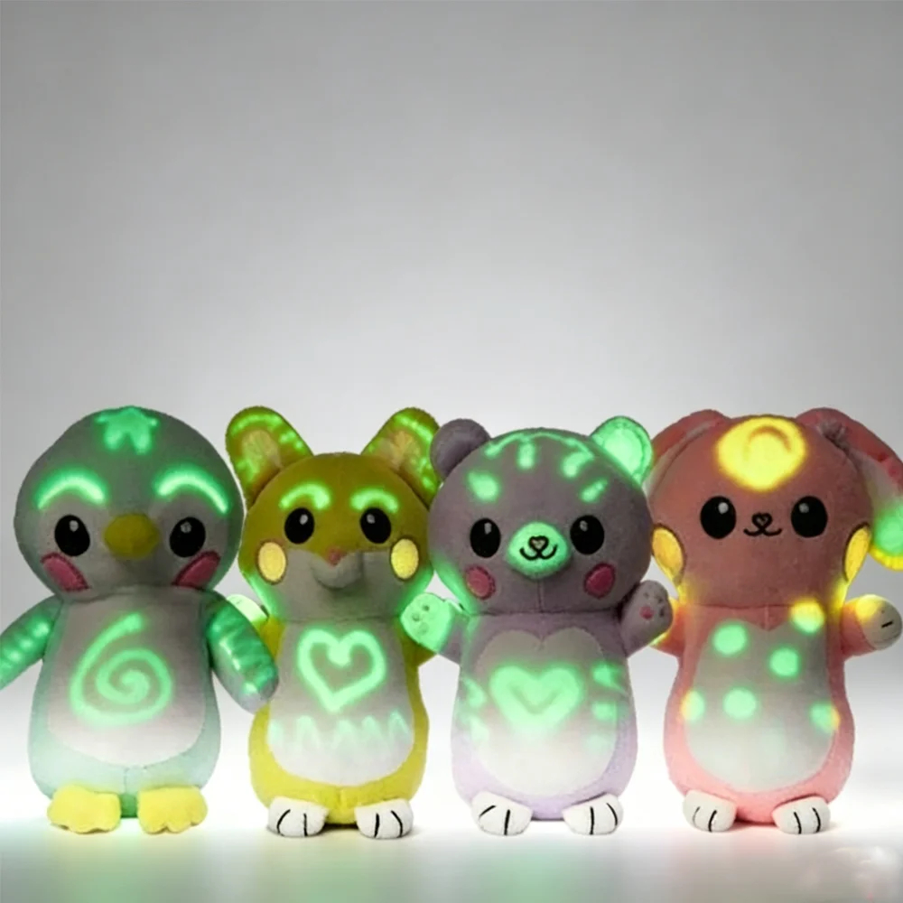 Glow in the Dark Drawing Plush Toy with Light Pen, Reusable Kids Doodle Animal