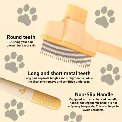 Pet Hair & Flea Comb – Grooming Tool for Dogs & Cats, Removes Tangles, Fleas & Loose Fur