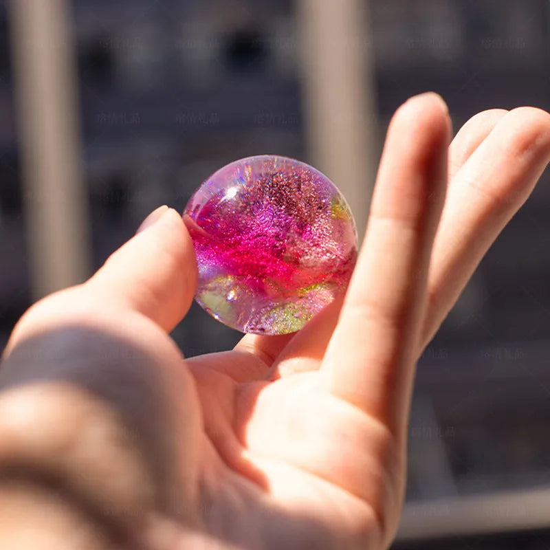 7-Color Glass Crystal Balls for Home Décor, Chakra Healing, Feng Shui & Meditation Decor