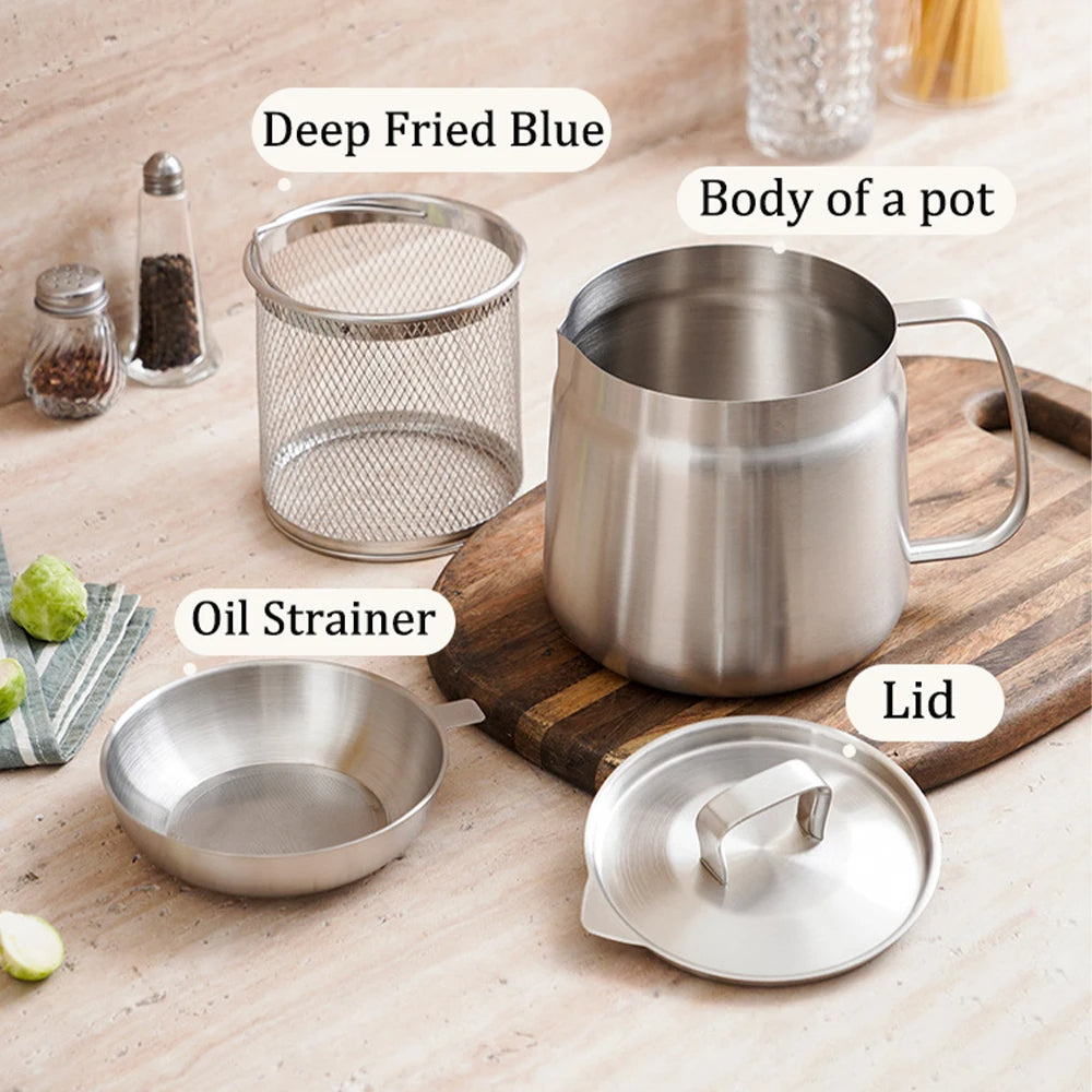Frying Pot – Non-Stick Deep Fryer for Cooking, Oil Pot with Lid for Home Kitchen, & Frying Food