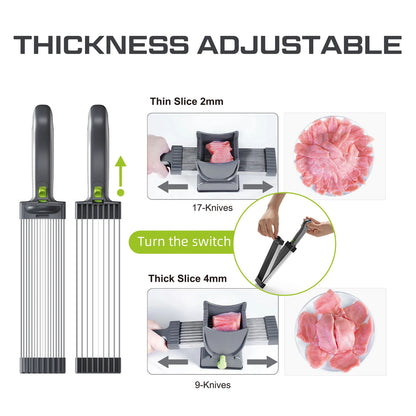 Stainless Steel Fresh Meat Slicer Cutter | Manual Frozen Meat Slicing Machine for Home Kitchen