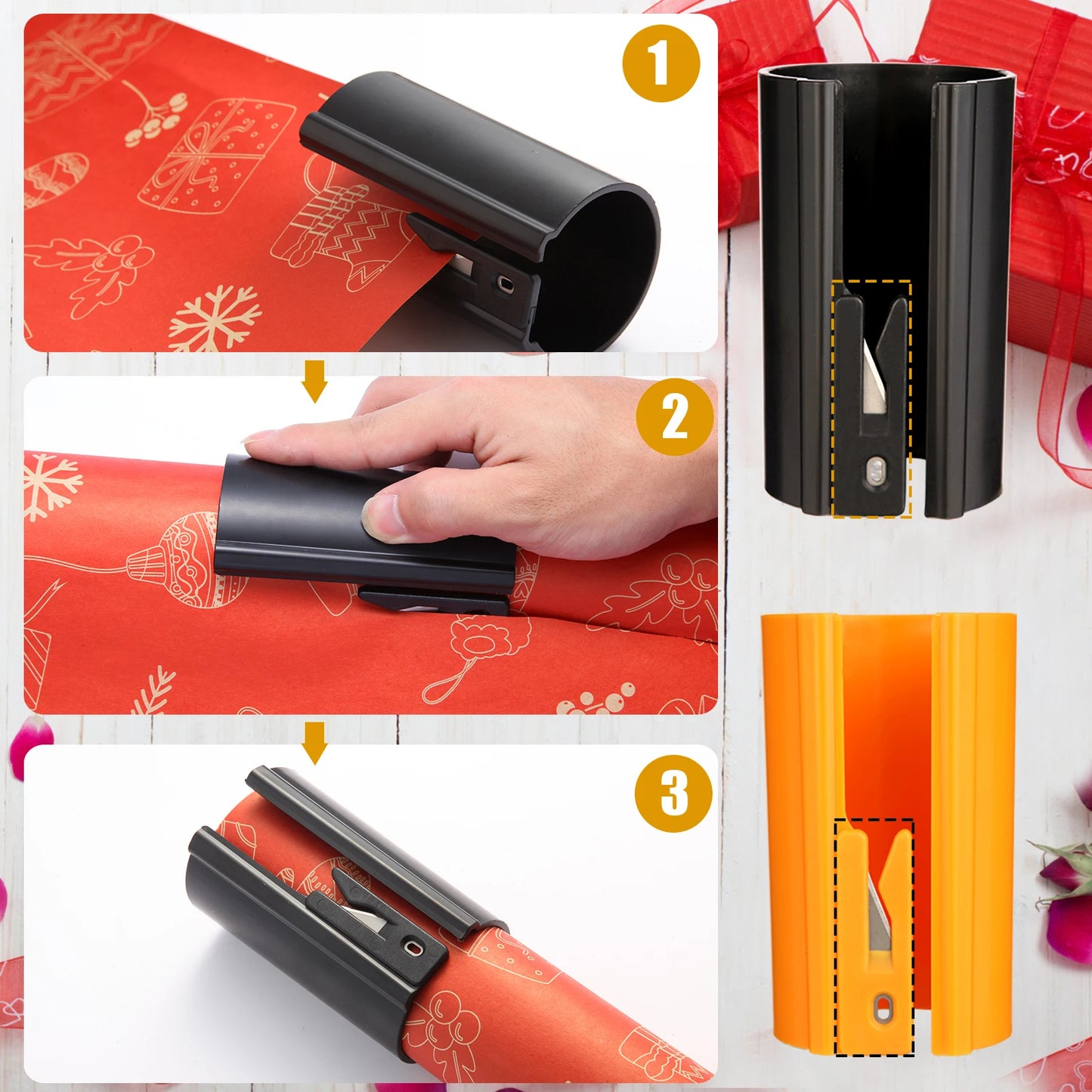 Wrapping Paper Cutter Tool – Easy Gift Wrap Roll Cutter for Holidays, Birthdays, Christmas & Crafts