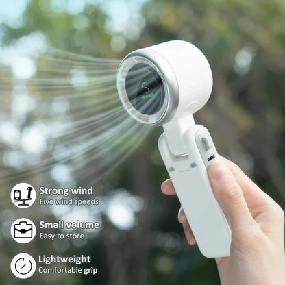 Portable Hanging Neck Fan – 180° Folding Turbo Mini Fan, Handheld & Desktop, High-Speed Cooling for Outdoor Use