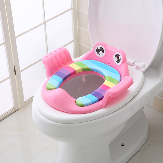 Baby Kids Toilet Seat Trainer – Toddler Potty Training Seat with Handles for Boys & Girls Bathroom