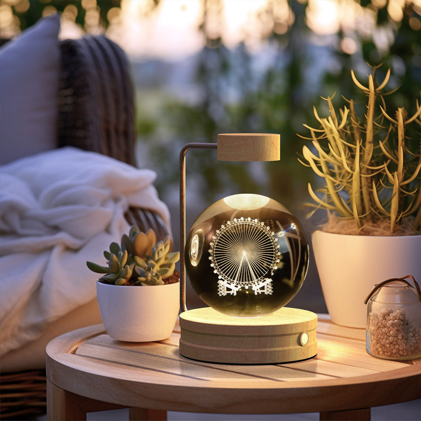 Crystal Ball Cosmic Dinosaur Indoor Night Light USB Power Warm Bedside Light Night Lamp