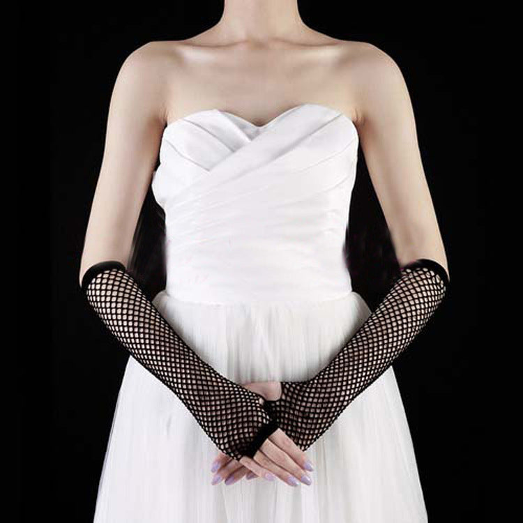 Mesh long gloves using for stylish look