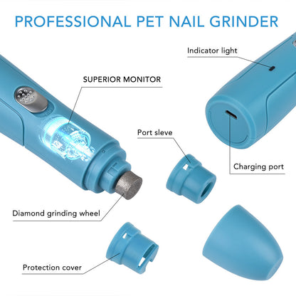 Pet Nail Grinder Electric Nail Polisher For Pet Dog Claw Trimmer Pet Nail Cutter Pet Clippers