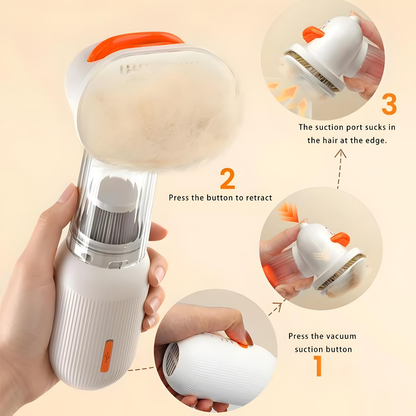 4 in 1 Electric Pet Grooming Brush with Vacuum Suction and Blow Nozzle