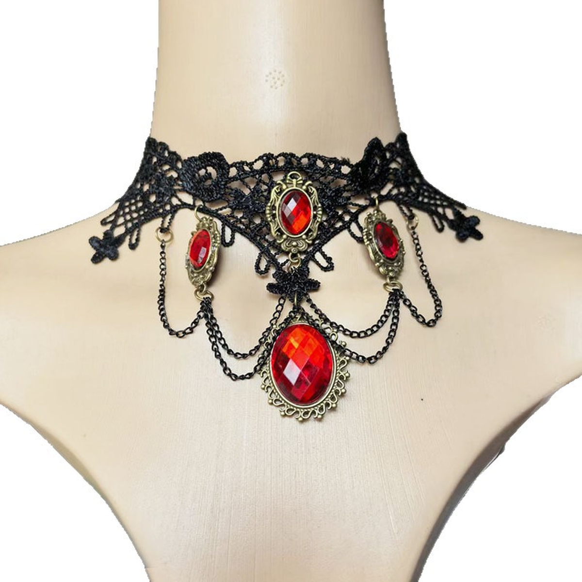 Gothic Lace Choker and Earrings