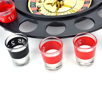 Shot Roulette Drinking Game with Glasses | Party Game for Adults, Fun Bar Tabletop Spinner Set