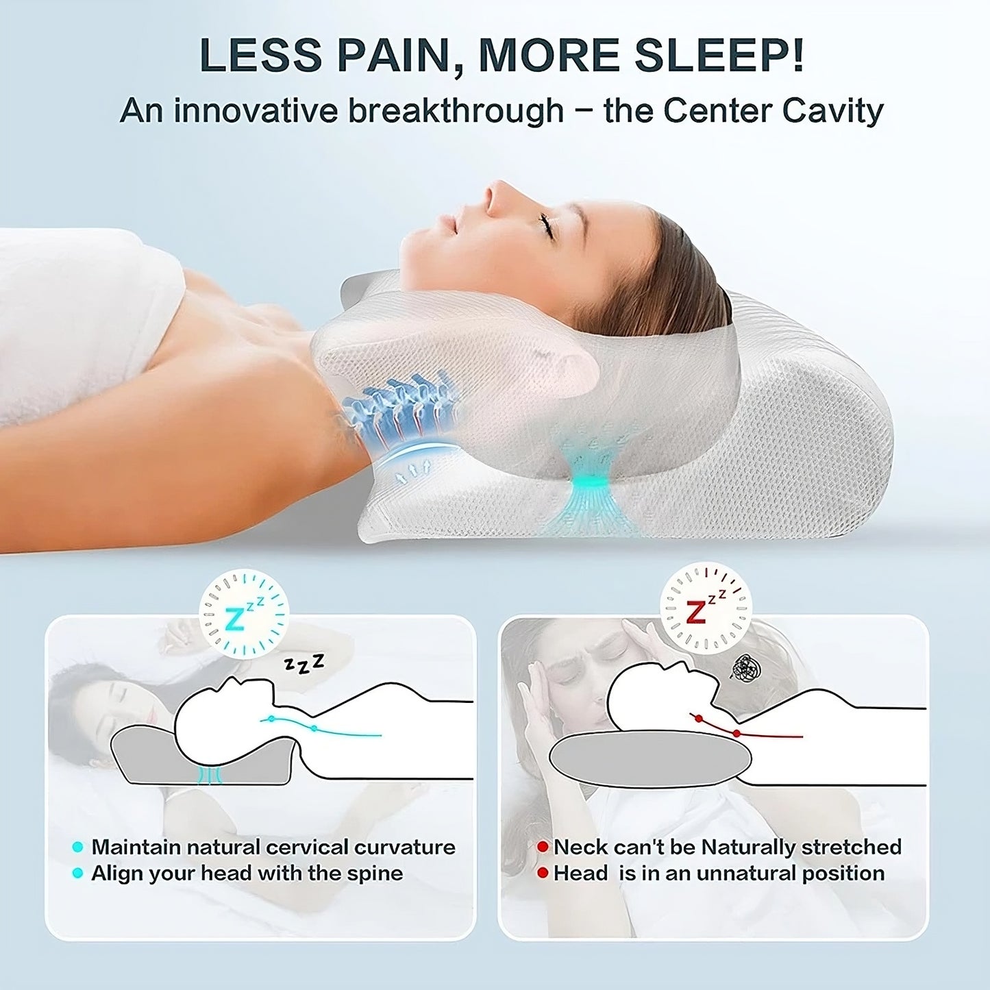Orthopedic Memory Foam Cervical Pillow – Neck Support Pillow for Pain Relief & Better Sleep