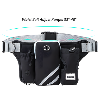 Hands Free Dog Walking Belt with Bungee Lead and Waste Bag Pouch