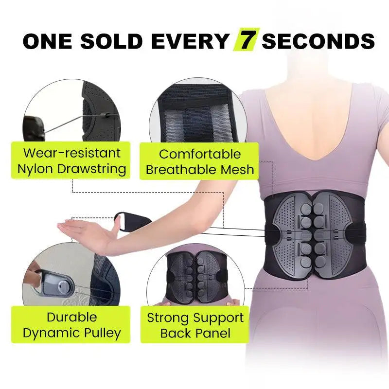 Adjustable Lumbar Support Belt – Lower Back Brace for Pain Relief, Posture Correction & Spine Support