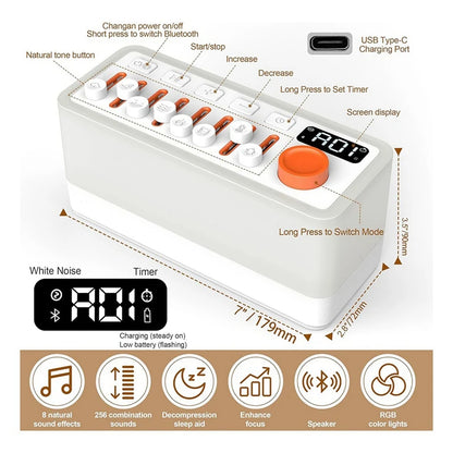 Ambient Sound Machine for Sleep, Relaxation & Baby – White Noise Machine with Nature Sounds & Timer