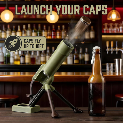 Mortar Cannon Bottle Opener, Novelty Beer Cap Launcher for Bars and Gifts