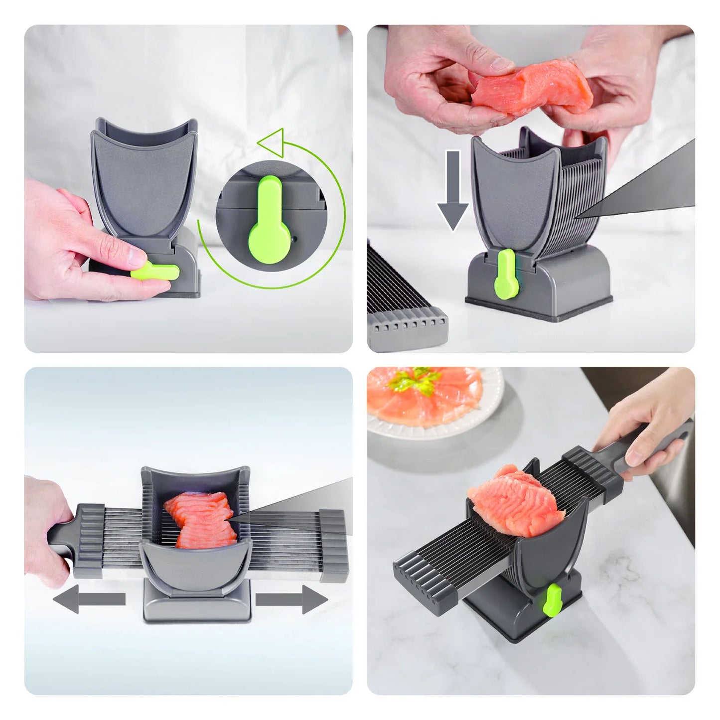 Stainless Steel Fresh Meat Slicer Cutter | Manual Frozen Meat Slicing Machine for Home Kitchen