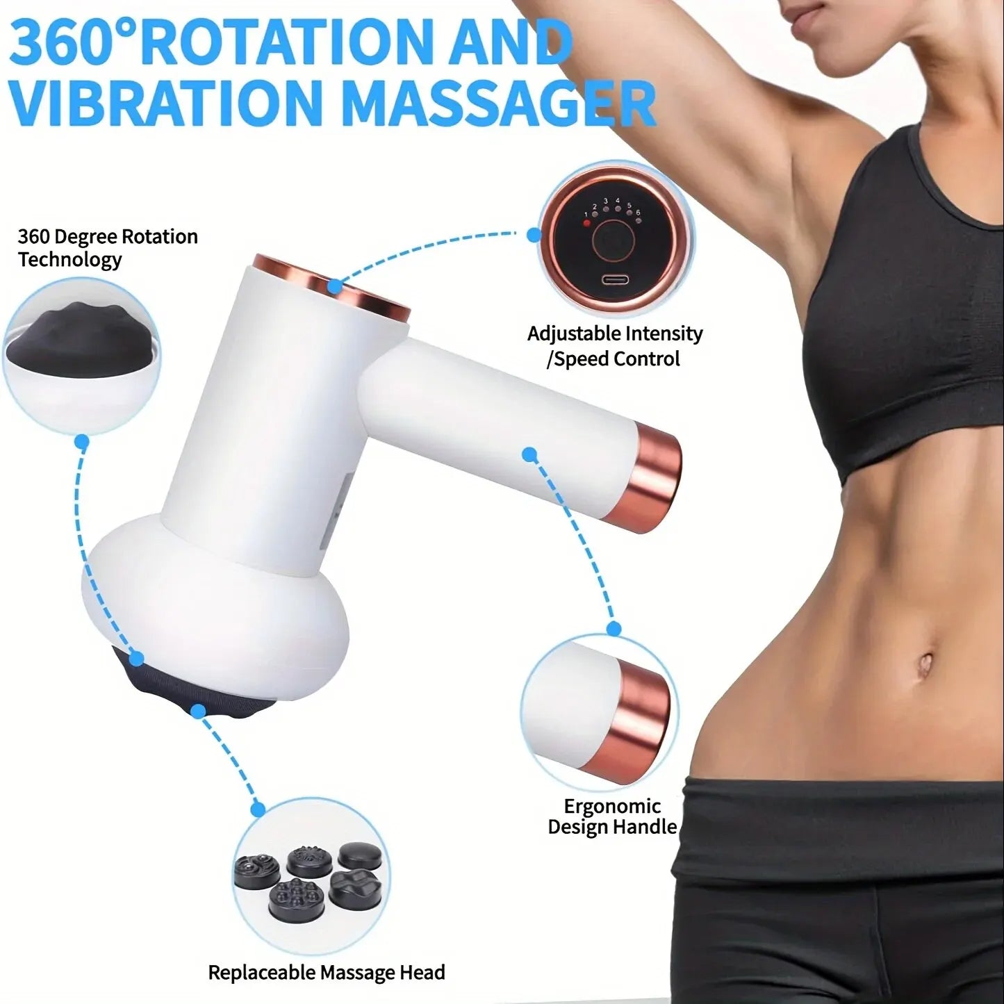 Deep Tissue Muscle Massage Gun for Pain Relief, Percussion Therapy, Relaxation & Recovery Tool