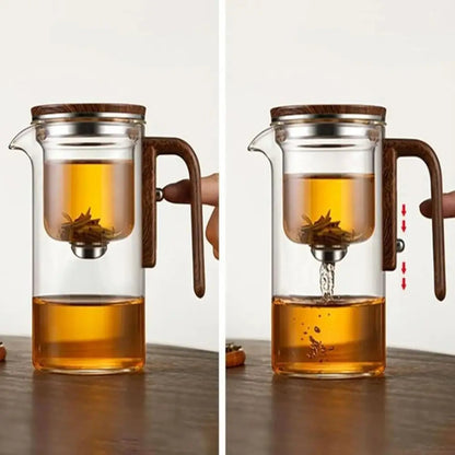 Handcrafted Wooden Tea Pot for Serving | Vintage Style Teapot Decor, Eco-Friendly Kitchen Gift