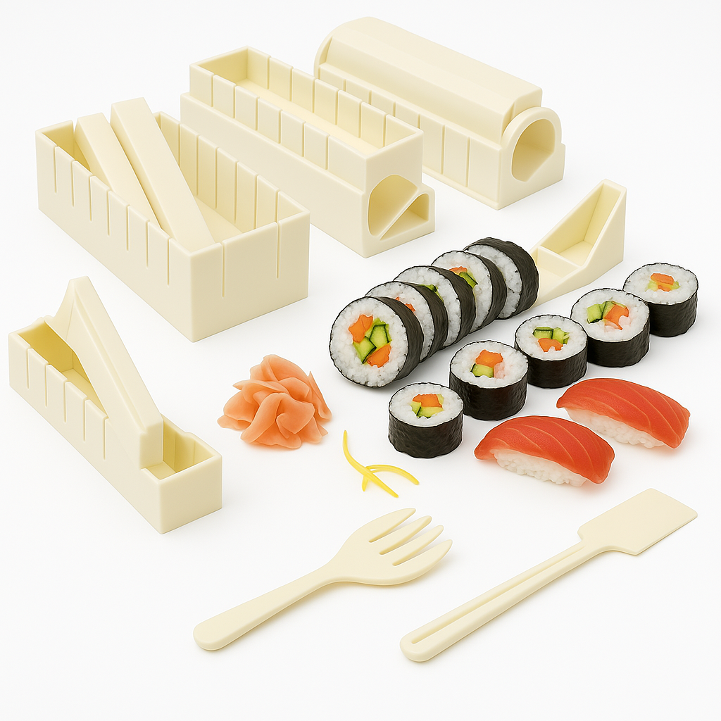 Sushi Maker Kit – Easy DIY Sushi Roll Maker, Includes Bamboo Mat, Rice Paddle & Recipe Guide for Home Sushi Making