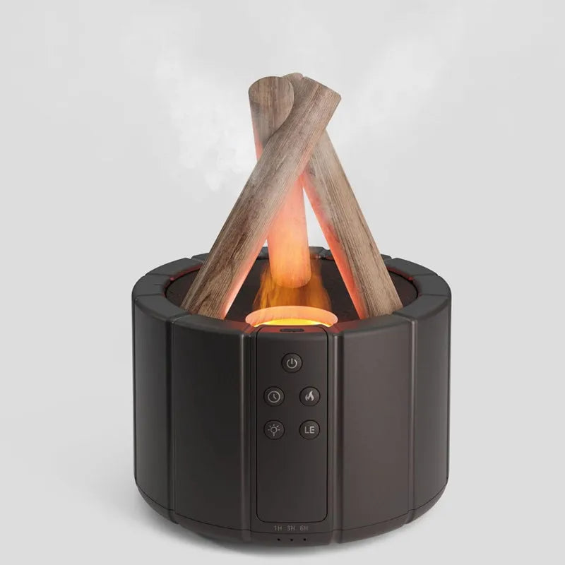 Flame Aroma Diffuser Bonfire Air Humidifier Ultrasonic Cool Mist Maker Fogger LED Essential Oil Lamp Difusor