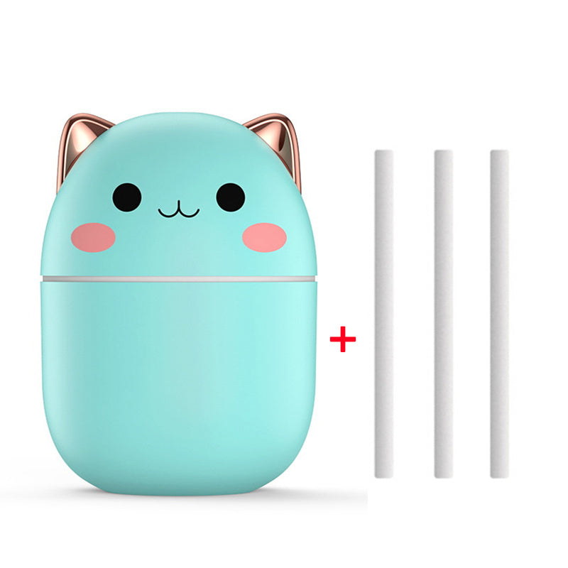 Cute Cat Air Humidifier – Ultra-Silent USB Cool Mist, LED Aromatherapy Diffuser for Office, Bedroom, Car & Home