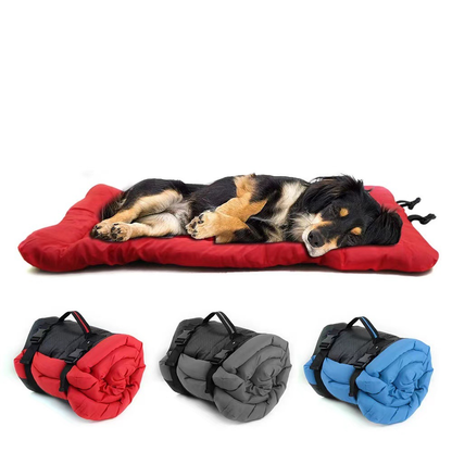 Roll Up Dog Travel Bed, Padded 90x60cm Mat for Car Boot and Camping