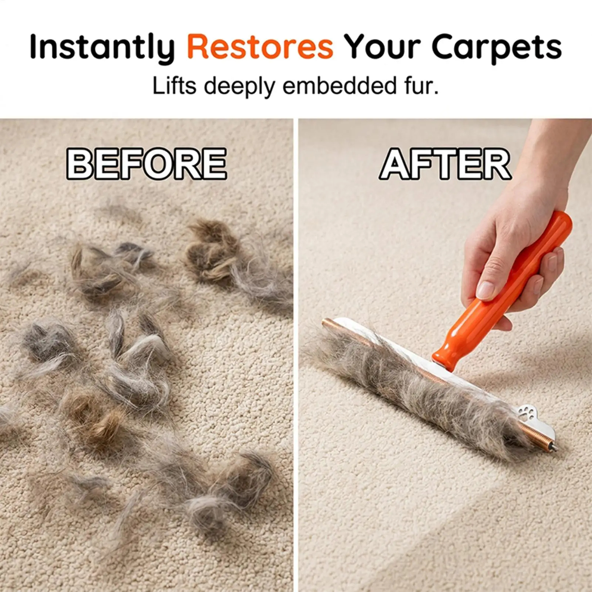 Reusable Pet Hair Remover Roller for Carpet and Upholstery, No Refills Needed