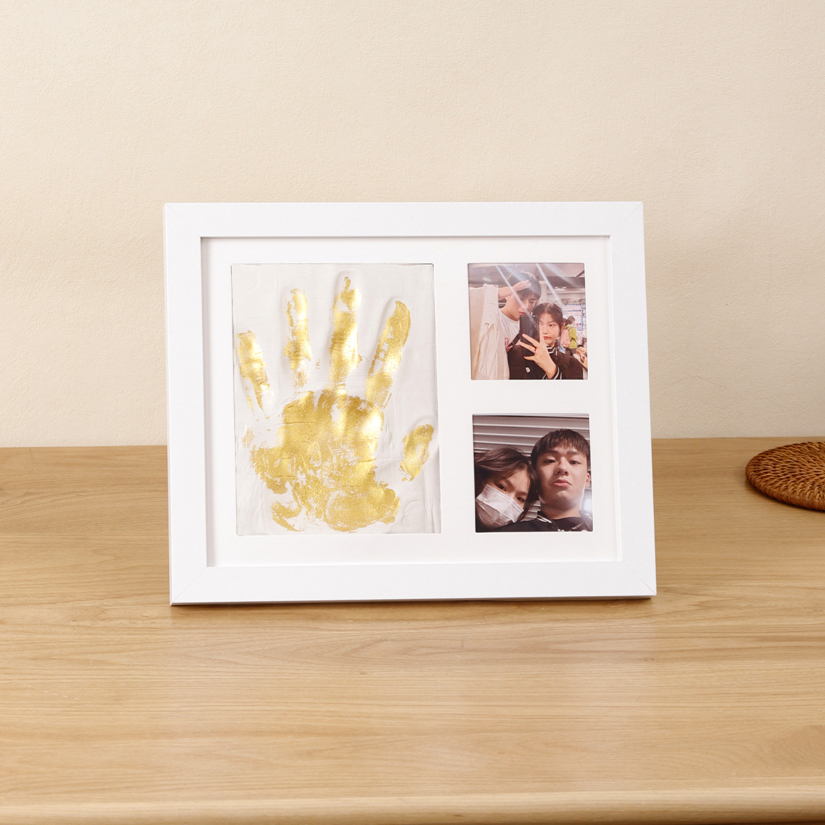 Baby Handprint and Footprint Keepsake Frame with Clean Touch Ink Pad