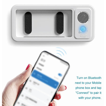 Shower Phone Holder with Speaker – Waterproof Wall Mount Case for Bathroom, Touch Screen & Music