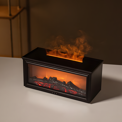 Flame Effect Aroma Diffuser, 150ml Ultrasonic Humidifier with Fireplace Glow