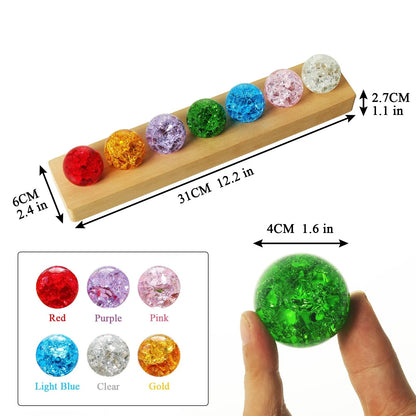 7-Color Glass Crystal Balls for Home Décor, Chakra Healing, Feng Shui & Meditation Decor