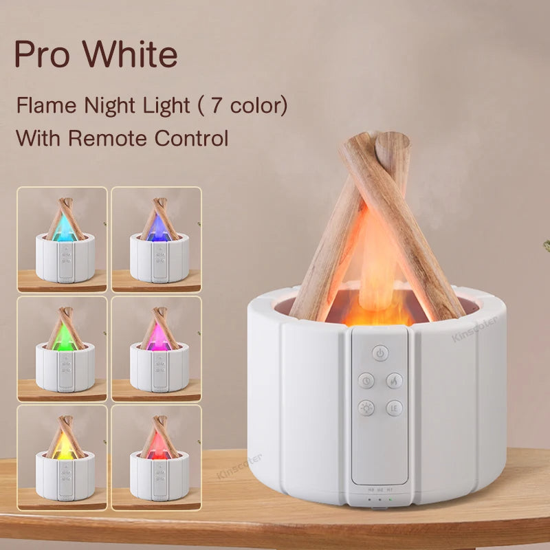 Flame Aroma Diffuser Bonfire Air Humidifier Ultrasonic Cool Mist Maker Fogger LED Essential Oil Lamp Difusor