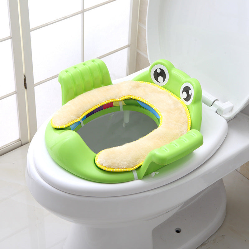 Baby Kids Toilet Seat Trainer – Toddler Potty Training Seat with Handles for Boys & Girls Bathroom