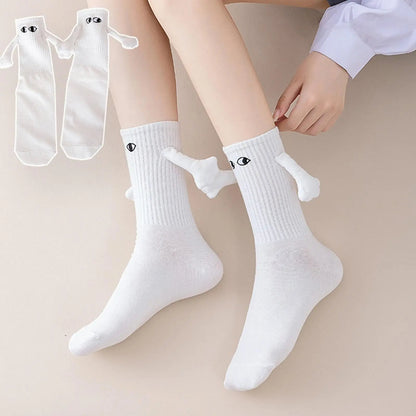 Woman Socks - 1 Pair Socks - Cartoon Socks -Black & White Funny Couple Socks for Women