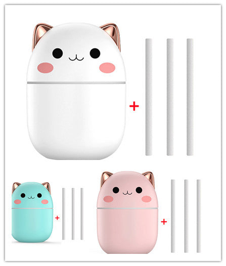 Cute Cat Air Humidifier – Ultra-Silent USB Cool Mist, LED Aromatherapy Diffuser for Office, Bedroom, Car & Home