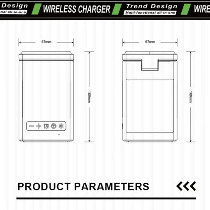 6 in 1 Magnetic Wireless Charger with Bluetooth Speaker, Alarm Clock, Night Light & Phone Stand