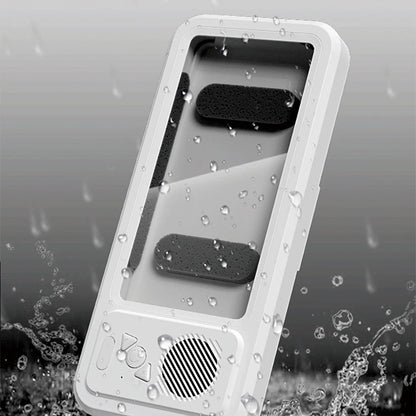 Shower Phone Holder with Speaker – Waterproof Wall Mount Case for Bathroom, Touch Screen & Music