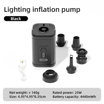 Mini Electric Air Pump Portable USB Rechargeable Inflator for Air Mattress, Pool Floats, Balloons