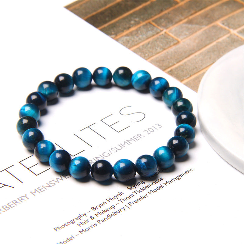 Semi-precious Stone Blue Tiger Stone Handmade Jewelry Couple Bracelet