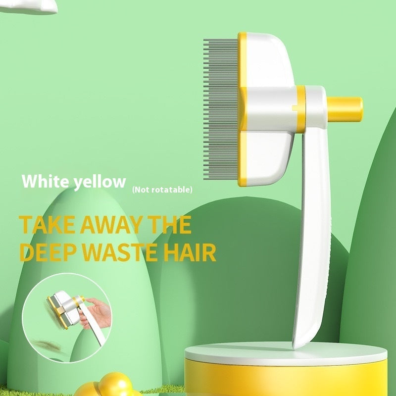 Self-Cleaning Pet Grooming Comb for Cats and Dogs - Hair Removal Brush, Flea Removal, Deshedding Tool for Long Hair Pets