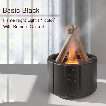 Flame Aroma Diffuser Bonfire Air Humidifier Ultrasonic Cool Mist Maker Fogger LED Essential Oil Lamp Difusor