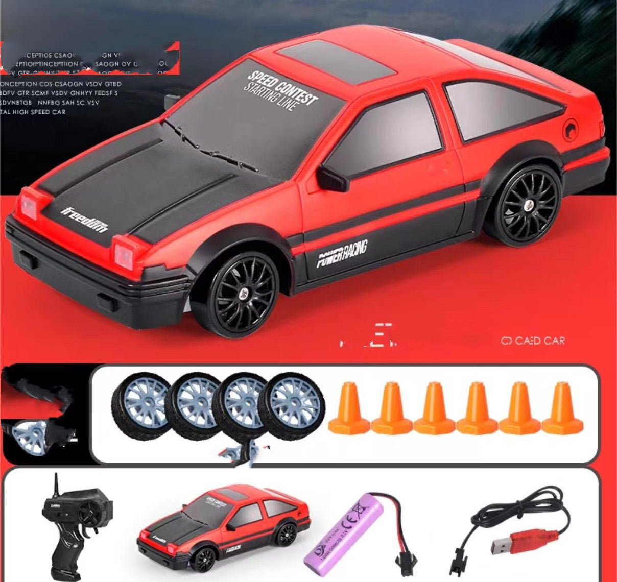 Drift Rc Car 4WD RC Drift Car Toy Remote Control GTR Model AE86 Vehicle Car RC Racing Car Toy