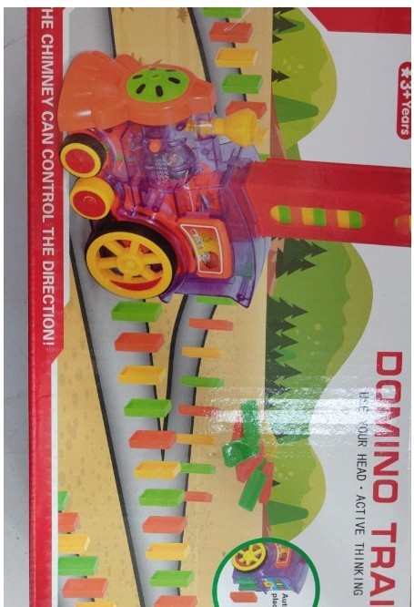 Domino Train Toys Baby Toys Car Puzzle Automatic Release Licensing Electric Building Blocks