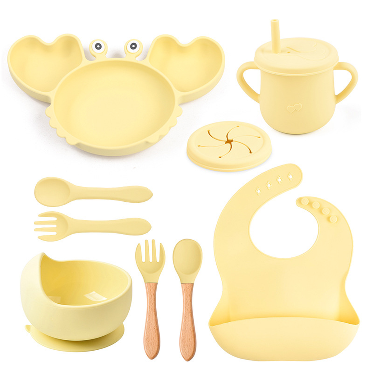 Silicone Crab Baby Feeding Set